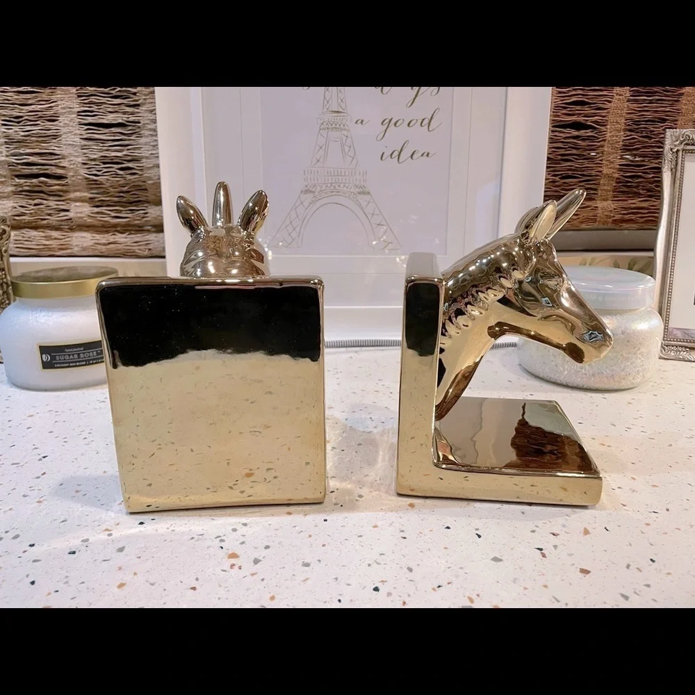 Gold Unicorn‎ Bookends